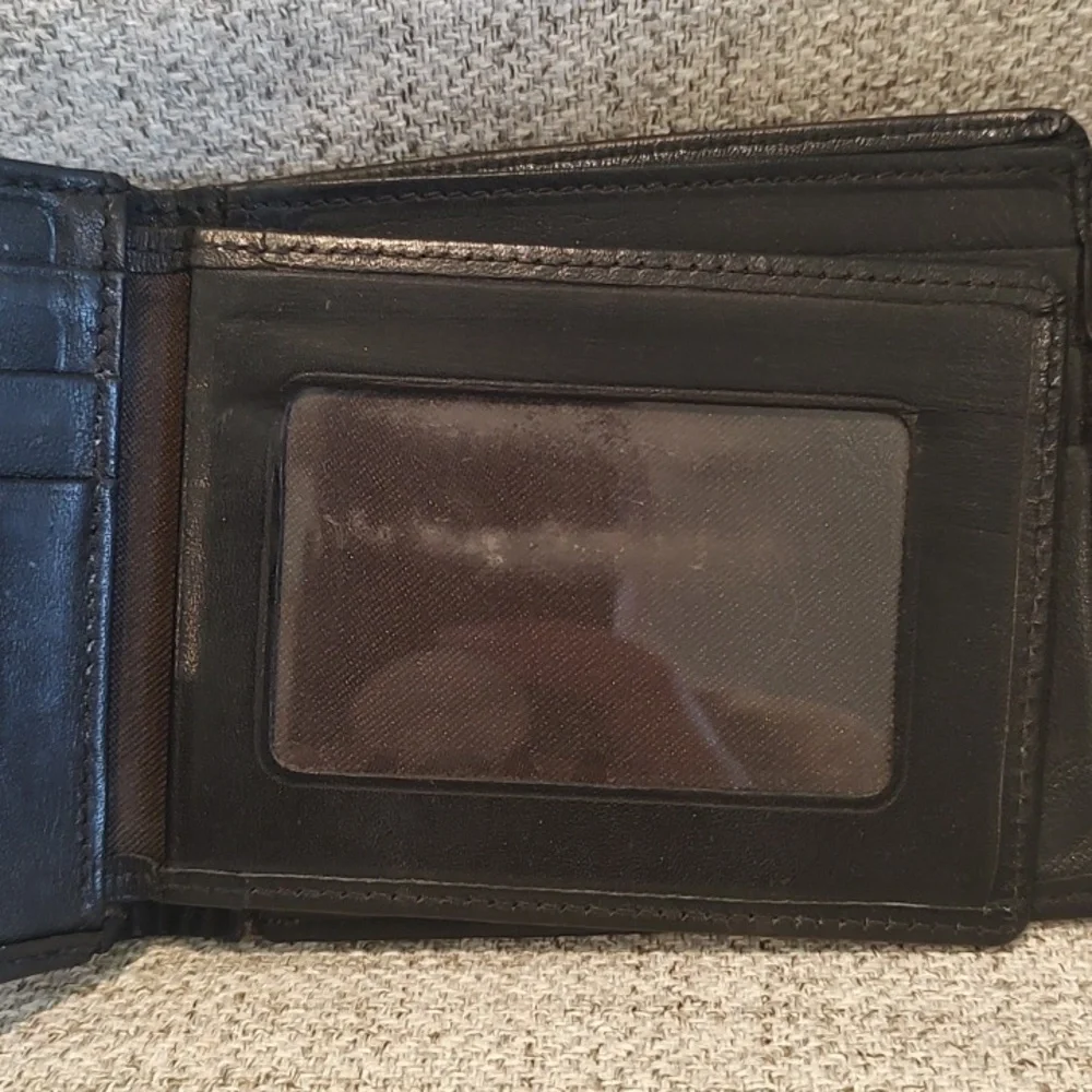 MCM Bifold Mens Wallet•Black on Black•Used•ID Holder•